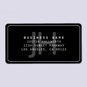 Étiquette Moderne Faux Embossés Monogramme Adresse d'entrepr