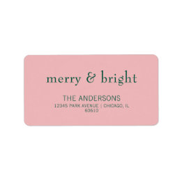Étiquette Moderne Joyeux & Lumineux Holiday Adresse Rose & V