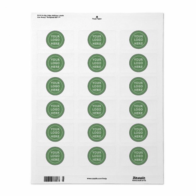 Étiquette moderne, minimaliste et élégant (Feuille entière)