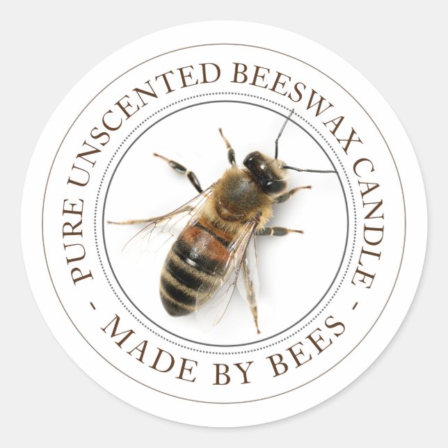 Étiquette modifiable de cire d'abeille réaliste (Devant)