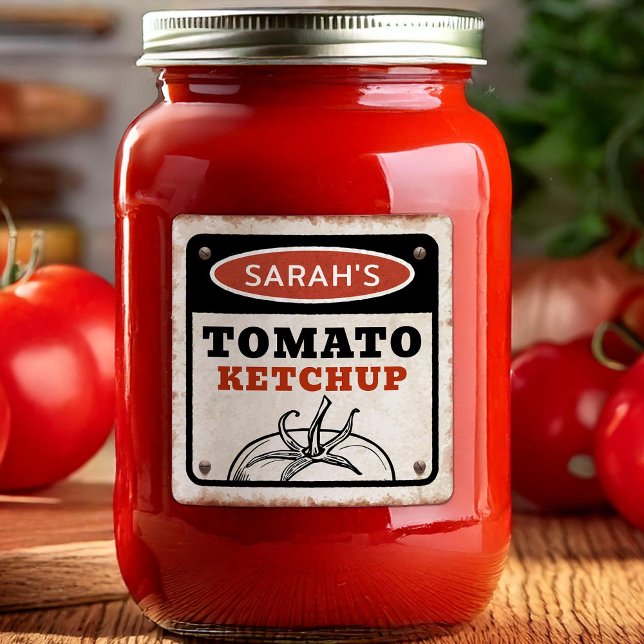 Étiquette modifiable Tomato ketchup avec signe gru (Créateur téléchargé)