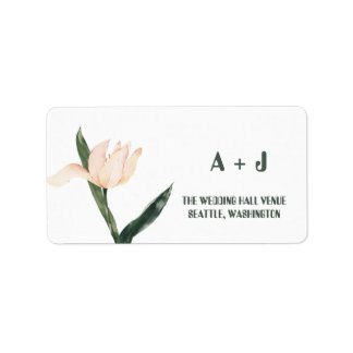 Étiquette Modren blush pink floral 