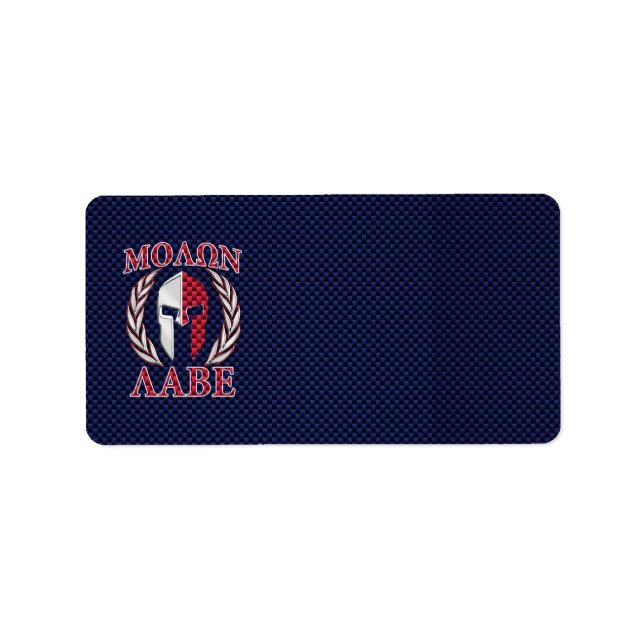 Étiquette Molon Labe Spartan Warrior Style fibre de carbone (Devant)