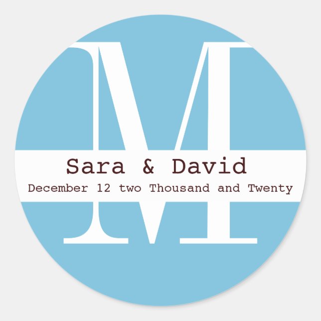 étiquette Monogramme bleu (Devant)