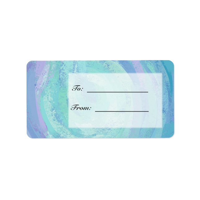 Étiquette Monogramme Bleu Glacier (Devant)