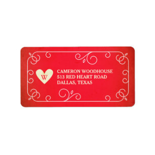 Étiquette Monogramme cardiaque vintage