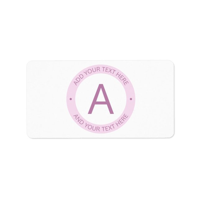 Étiquette Monogramme de style logo moderne | Rose violet cla (Devant)