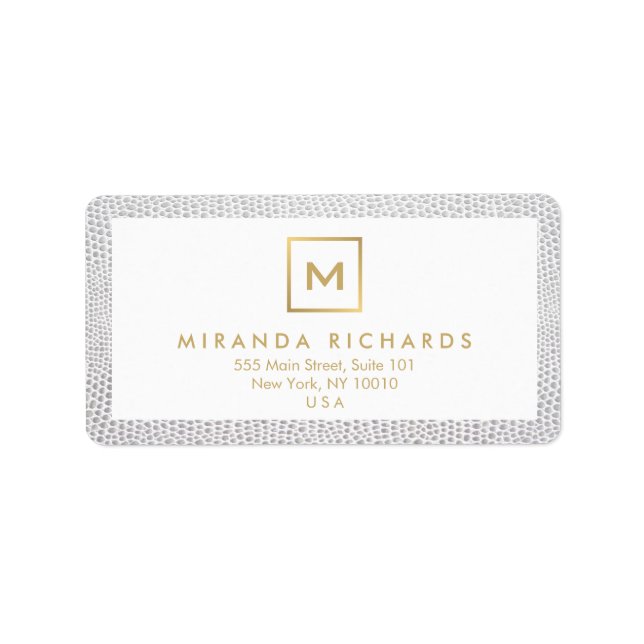 Étiquette Monogramme du logo de la boîte avec l'impression é (Devant)