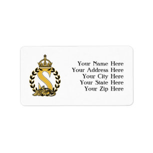 Étiquette Monogramme fait sur commande de couronne - S