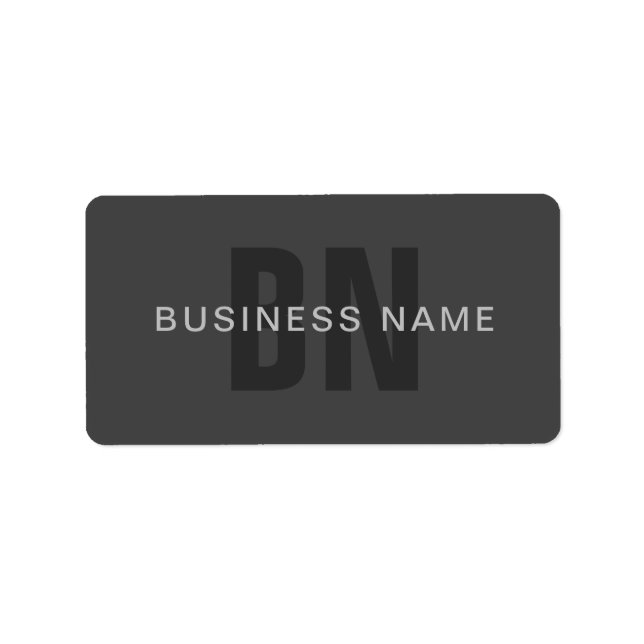 Étiquette Monogramme moderne gris foncé modifiable Modèle de (Devant)