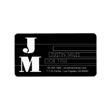 Monogramme noir et blanc rétro-moderne personnalis