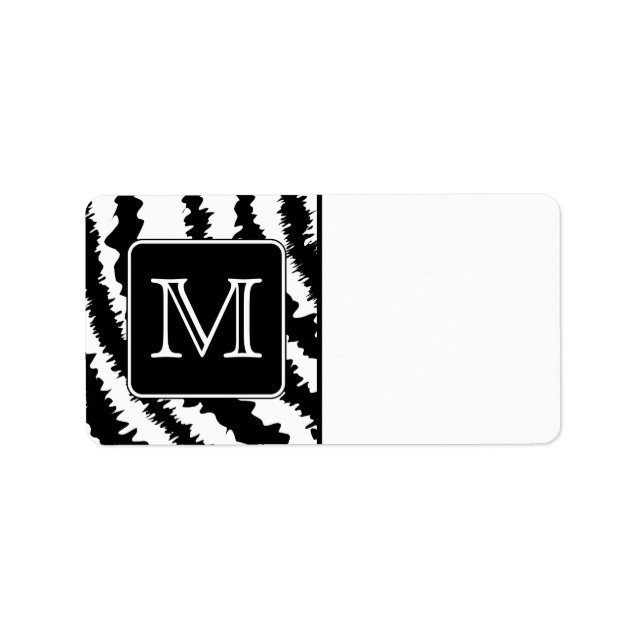 Étiquette Monogramme personnalisé, Poster de animal de motif (Devant)