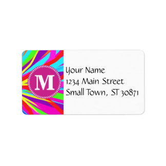 Étiquette Monogramme Personnalisé Vivid Couleur Peinture Bru