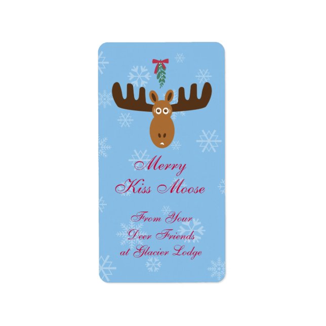 Étiquette Moose Head_Merry Kiss Moose_Deer Friends (Devant)