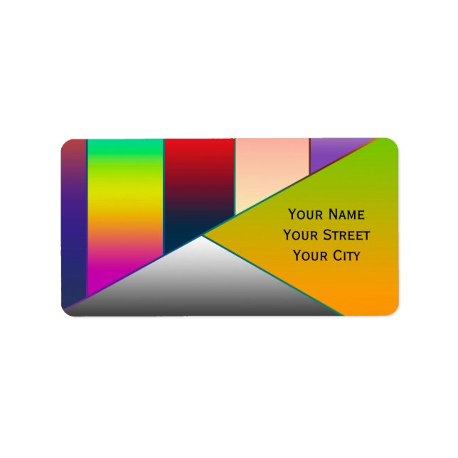 Étiquette MOSAIC rayures triangles couleur II + vos idées (Devant)