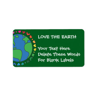 Étiquette Mother Earth Day Save The Planet Rainbow Hearts