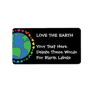 Étiquette Mother Earth Day Save The Planet Rainbow Hearts