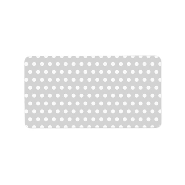Étiquette Motif à points polka gris clair et blanc. (Devant)