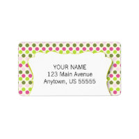 Motif à points Polka vert et rose