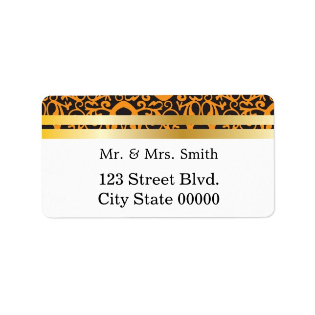 Étiquette Motif baroque avec Bands d'or (Devant)