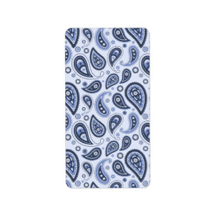 Étiquette Motif Blue Paisley