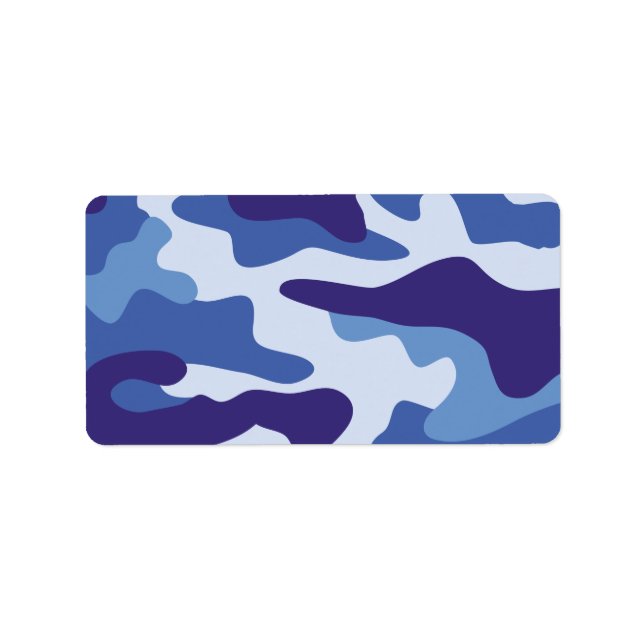 Étiquette Motif de camouflage bleu (Devant)