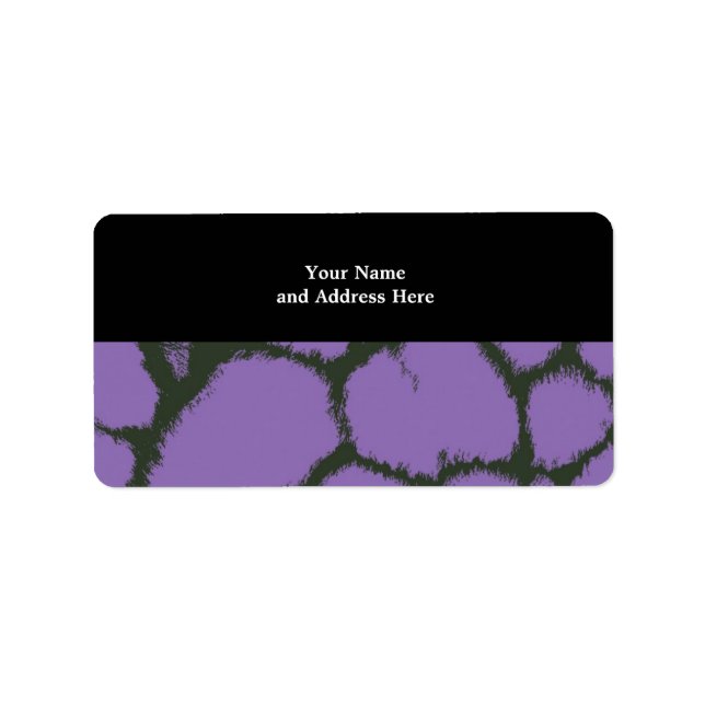 Étiquette Motif de fourrure de girafe violet (Devant)