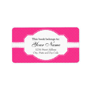 Étiquette Motif de point de polka de roses indien et de