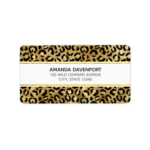 Étiquette Motif Empreinte de léopard sauvage et exotique