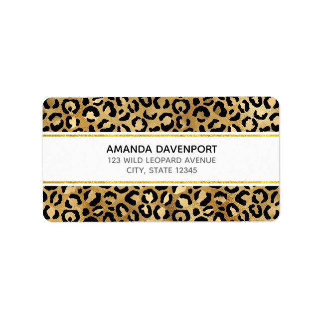 Étiquette Motif Empreinte de léopard sauvage et exotique (Devant)