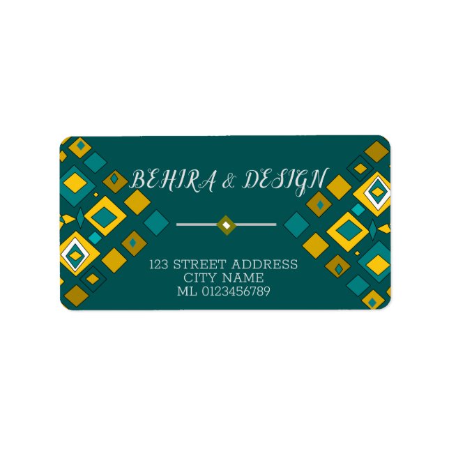 Étiquette Motif géométrique chic et élégant (Devant)