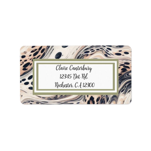Étiquette Motif Leopard Marbleizé Personnalisé (Devant)