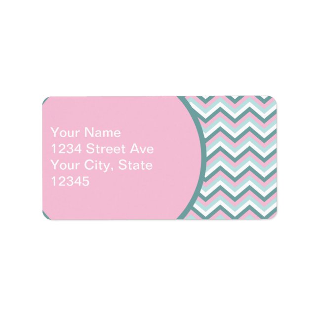 Étiquette Motif Ocean Mist Chevron (Devant)