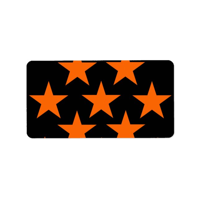 Étiquette Motif Orange et Black Super Stars (Devant)