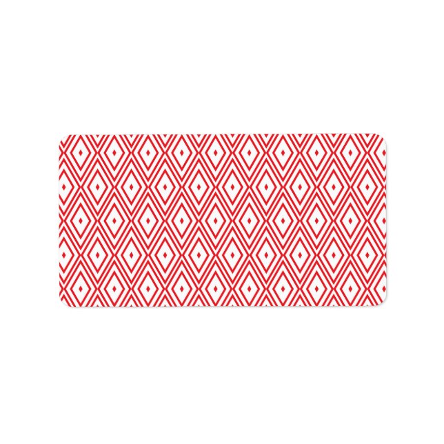 Étiquette Motif rouge clair et diamant blanc (Devant)