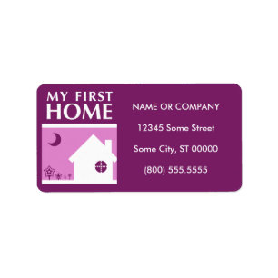 Étiquette my first home (mod mauve)