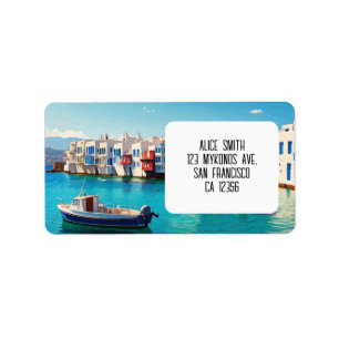 Étiquette Mykonos Grèce Îles grecques bateaux