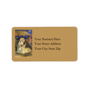 Étiquette Naissance d'étiquette de adresse de cru de Jésus