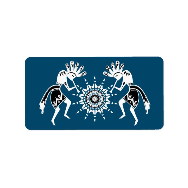 Étiquette Native Americans Culture - Sun Dancing Kokopelli (Devant)