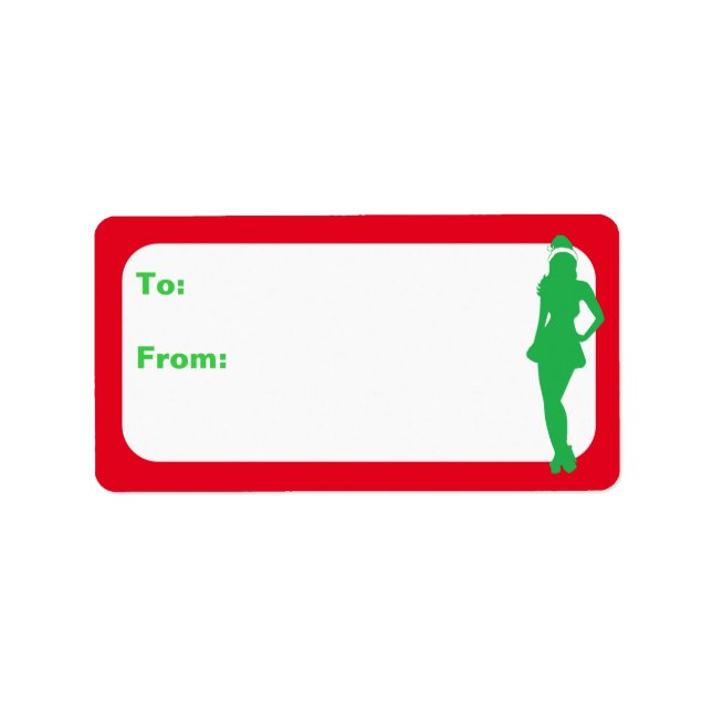 Étiquette Naughty Xmas Elf (Devant)