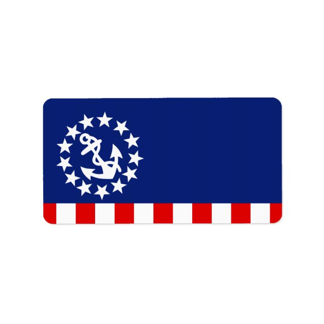 Étiquette Nautical American Yacht Flag est à la Marina (Devant)