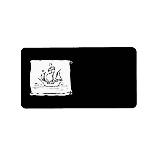 Étiquette Navire pirate. (Devant)