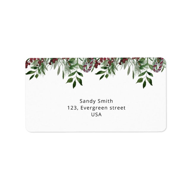 Étiquette Noël à feuillage persistant (Devant)