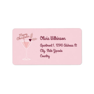 Étiquette Noël à Martini rose