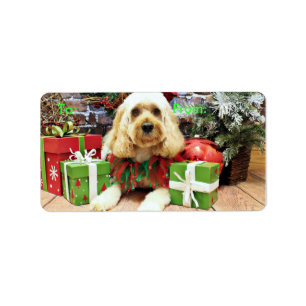 Étiquette Noël - Cockapoo - Buddy