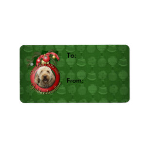 Étiquette Noël - Deck the Halls - Goldendoodles