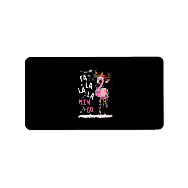 Étiquette Noël - Fa-La-La-Mingo Flamant rose avec Noël (Devant)