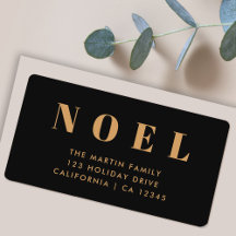Noel noir et or | Adresse de retour de Noël