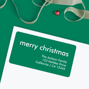 Étiquette Noël simple   Green Modern Adresse de retour