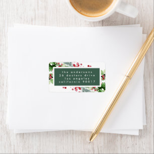 Étiquette Noël White Border Holiday